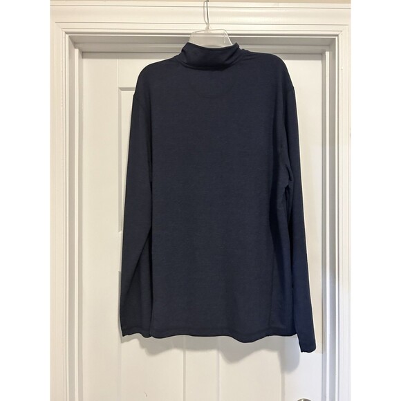 Orvis Shirt Mens XL Heather Navy Blue French Terry 1/4 Zip Pullover Long Sleeve - Picture 4 of 4